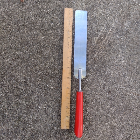 Antique Bakelite handle pastry spatula red, Ecko Eterna USA stainless steel - Picture 3 of 7